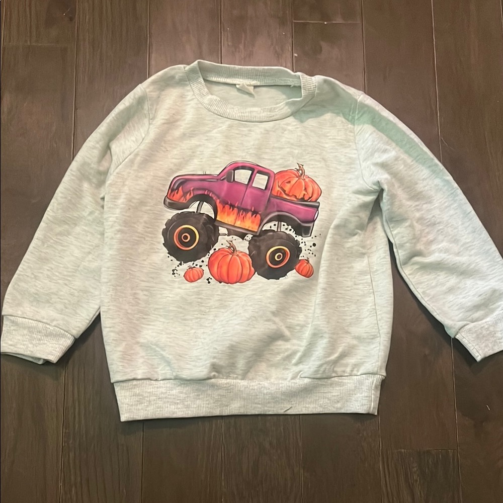 Kids' Halloween Purple Truck Graphic Sweatshirt